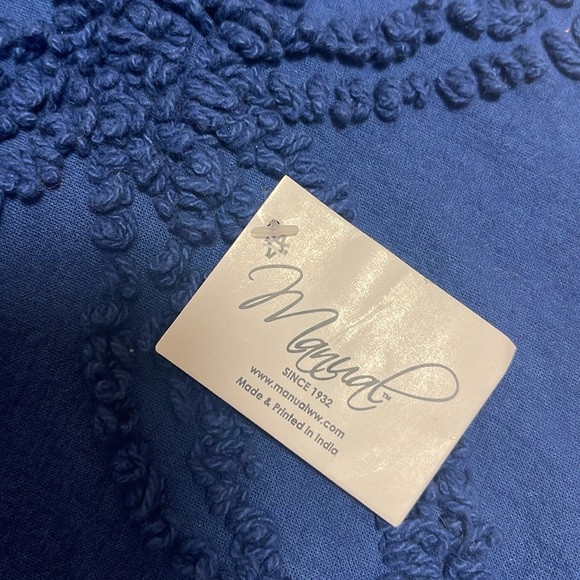 Beautiful NEW blue chenille cotton tufted runner 78”x14” - Picture 3 of 3